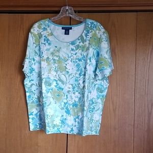 Karen Scott, 2x, floral top